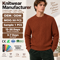 Pull col roulé texturé en maille torsadée pour homme, coupe ajustée, nouveau modèle, avec logo personnalisé, décontracté