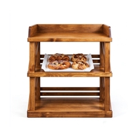 Étagère de présentation en bois pour boulangerie, support de comptoir rustique pour pain, beignets, fruits, pâtisseries, présentation au détail