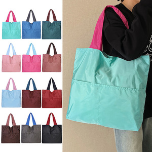 Sac de courses pliable, portable, vertical, grande capacité, imperméable, à bandoulière, pour supermarché, pique-nique, épicerie - Product Image 1