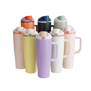 Modern <b>Large</b> Capacity Insulated 304 Stainless Steel Vacuum <b>Flask</b> Bottle Dual Drinking Straw Portable Travel Handle Leak-Proof - Product Image 6