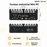 Mini PC industriel sans ventilateur d'occasion Intel J6412 DC 12V RTL8111H LAN M.2 2280 NVME RS485+RS232 VGA SATA3.0 DDR4 3200MHz 4GB/8GB RAM
