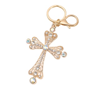 Trendy Cross Shaped <strong>Keychain</strong> Personalized Full Diamond Design Crystal <strong>and</strong> Metal Material Strictly Select New Use Keychains - Product Image 1