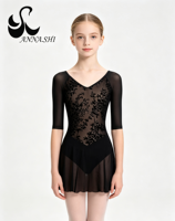 Anna Shi Stage Boutique Tutu de ballet Justaucorps de ballet sans manches pour filles avec jupe Cute Ballet Performance Dance Wear