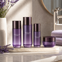Bouteilles et pots de crème pour soins de la peau en verre or champagne avec logo personnalisé, 120 ml, 150 ml, 100 ml, 50 g, vides, vente en gros