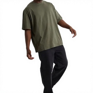 Heavy 300 Grams 100% Cotton <b>Acid</b> Wash Cropped T Shirt <b>Drop</b> Shoulder Oversized Screen Printed Graphic Men - Product Image 4