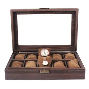 卸売 10スロット腕時計の宝石箱-Sharemore 2021 Classical 10 slots Luxury Wooden Custom Logo Watch Packaging Gift box unique jewelry watch box for 10 watches