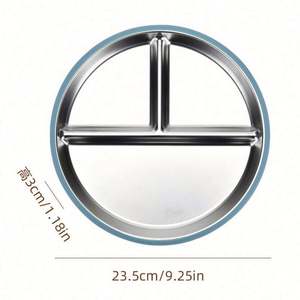 Assiettes pour enfants en acier inoxydable 304, écologiques, non toxiques, anti-fuite, avec ventouse - Product Image 1