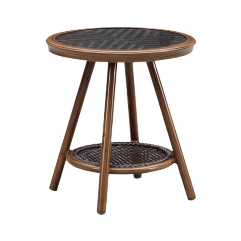1 [Table basse en verre trempé] Couleur noyer