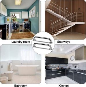 RHETECH 16 Inch Stainless Steel Anti-Slip <b>Grab</b> <b>Bars</b> Foldable Toilet Handicap Assist Bathroom Safety Handle Bathtubs Showers - Product Image 5