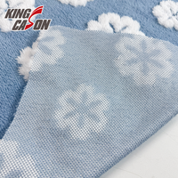 Kingcason, fabricant compétitif, tissu en polaire sherpa jacquard floral 100% polyester, simple face, pour couverture et textile de maison