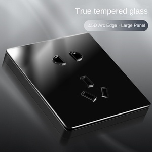 Interrupteur mural auto-bloquant en verre trempé, prise murale universelle avec protection IP37 et isolation ignifuge - Product Image 4