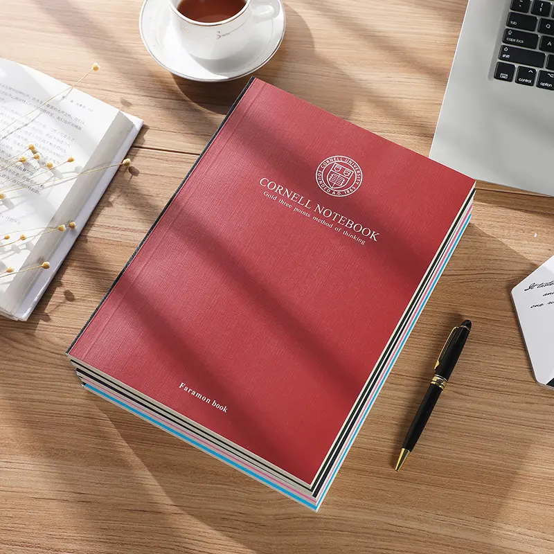 SOFOOS A4 Cornell Mental Mapping Notebook Estudante Linha Grade Horizontal Bloco de notas Classe Logotipo personalizado