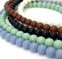 Chaîne de lunettes et cordon de masque en perles acryliques de 8 mm, couleur macaron, en forme de boule, style célébrité internet transfrontalière