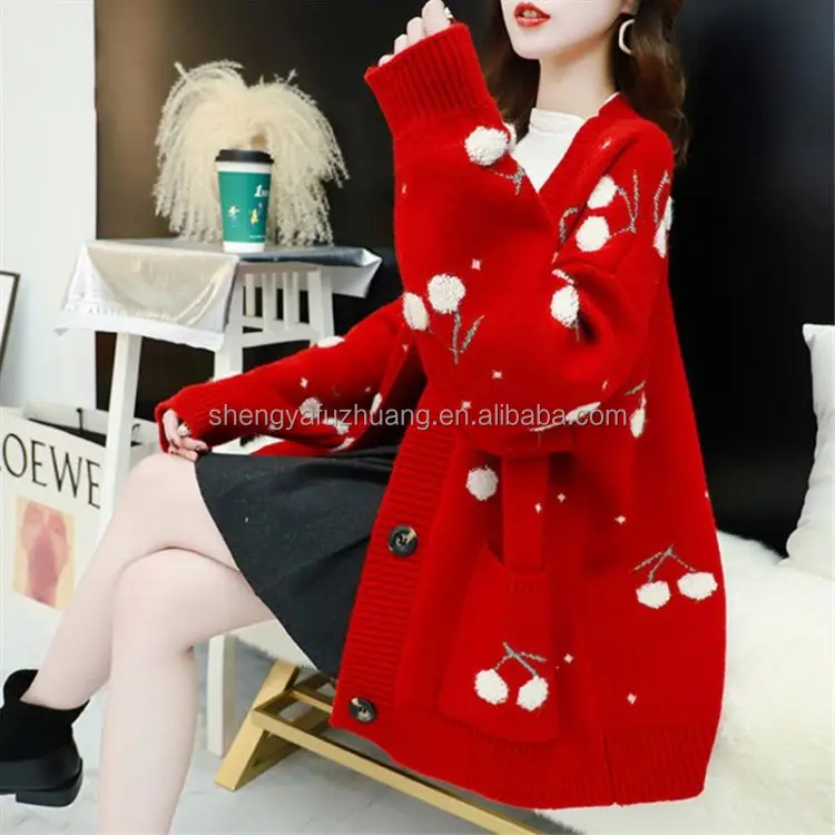 Korean sweater super large knitted pullover cross elegant bow sweater loose solid color fashion winter sweater women