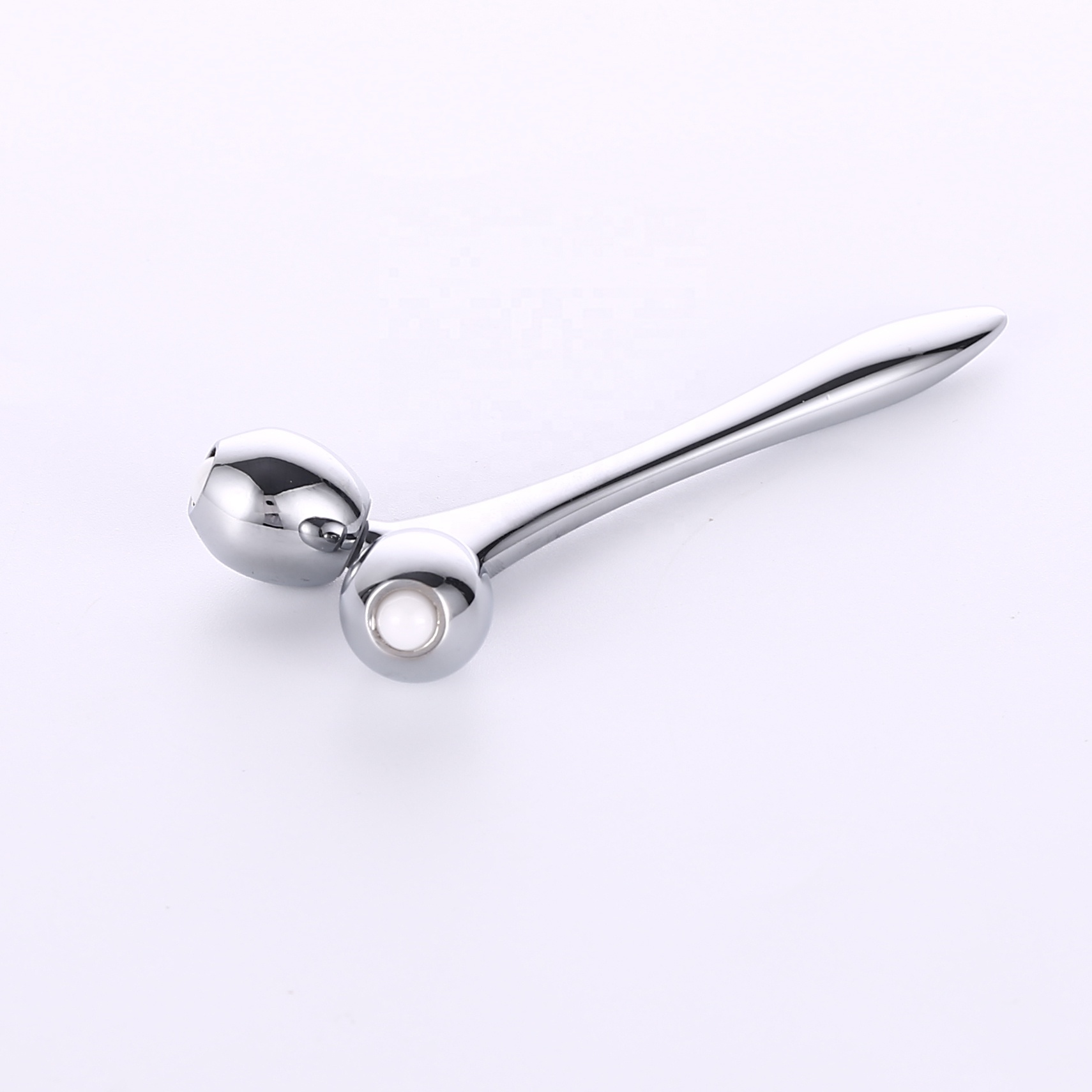 Лидер продаж, серебристый металлический 3D ролик для массажа лица для ухода за кожей