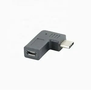 90度左直角c型到微型适配器USB3.1 c型公到微型USB母适配器转换器