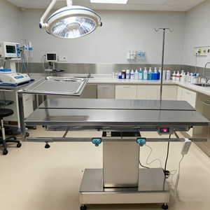 Mesa Quirúrgica Veterinaria <span class=keywords><strong>de</strong></span> Acero Inoxidable, Mesa <span class=keywords><strong>de</strong></span> Operaciones para Animales con Altura Ajustable para Cirugía y Examen en Clínicas - Product Image 1