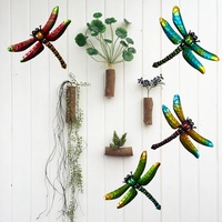 Decoración de Pared Metálica de Libélula, Artesanía para el Hogar, Regalo, Colgante Pintado con Spray, Decoración de Jardín, Arte en Hierro, Diseño Pastoral, Transfronterizo