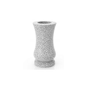 Vase en granit massif pour tombeau de cimetière, noir, 28 cm, rond, solide, durable, décoration commémorative pour tombe ou monument. - Product Image 1