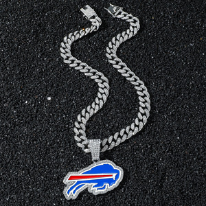 Nuevo Collar con Colgante de Cadena Gruesa de Aleación Estilo Hip Hop, Diseño Popular Personalizado con Logotipo de Equipo, Joyería para Hombre - Product Image 3