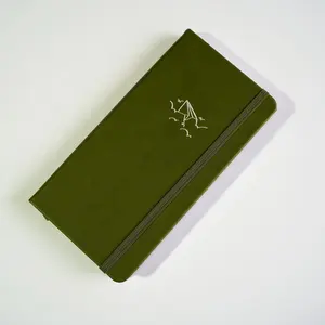 Penuh kustom percetakan jurnal Cuaderno kulit hijau Van Gogh Traveller ukuran 11*21cm jurnal Notebook bertitik
