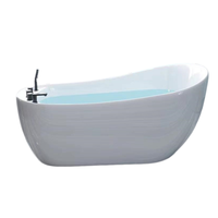 Baignoire autoportante moderne en acrylique avec fonction massage (bain à remous à air) 4 jets, forme ovale, longueur 1,8 m, pour usage intérieur, avec drain