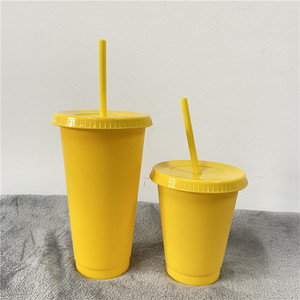 <span class=keywords><strong>Taza</strong></span> de plástico reutilizable <span class=keywords><strong>con</strong></span> tapa plana, vaso frío de 16oz y 24oz, 16oz, <span class=keywords><strong>precio</strong></span> de fábrica, paquete de 5 unidades - Product Image 4