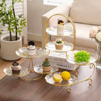 Présentoir à gâteaux en acrylique fait main avec dentelle, détachable, réglable en hauteur, à étages, style nordique, pour desserts de mariage