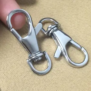 35mm Stainless Steel 316 Swivel Carabiner Packsack Buckle Bag Leather Accessories Lobster Clasp Carabiner Custom