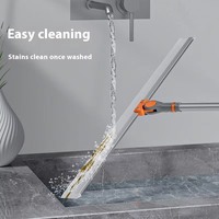 Balai magique en silicone avec poignée en plastique Raclette d'essuie-glace de sol de toilette de salle de bain domestique pour le nettoyage des vitres