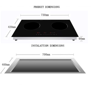Table de cuisson à induction <span class=keywords><strong>Schott</strong></span> <span class=keywords><strong>Ceran</strong></span> à deux zones, verrouillage enfant, rouge - Product Image 6