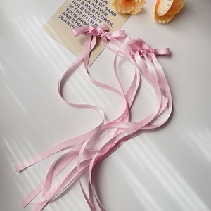 Pinzas para el pelo con borlas <span class=keywords><strong>de</strong></span> lazo y cinta <span class=keywords><strong>de</strong></span> satén sólido con accesorios <span class=keywords><strong>de</strong></span> cinta <span class=keywords><strong>de</strong></span> cola larga para mujeres y niñas - Product Image 2