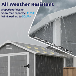 <span class=keywords><strong>Abri</strong></span> <span class=keywords><strong>de</strong></span> <span class=keywords><strong>jardin</strong></span> extérieur en PP imperméable, résistant à la décomposition, écologique, 5*3 pieds, avec plancher, <span class=keywords><strong>pour</strong></span> usage extérieur - Product Image 3