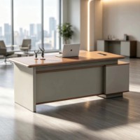 Bureau exécutif élégant avec compartiments de rangement cachés pour espaces de travail sans encombrement avec espace de travail supplémentaire