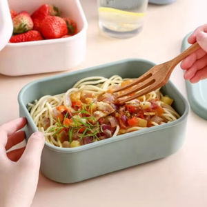 Household Rectangle Food Grade Silicone <b>Kids</b> Snack Fruit Containers Microwave Safety Bento <b>Lunch</b> <b>Box</b> With Silicone Lid - Product Image 3