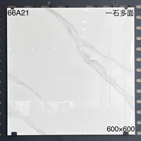 Carrelage en porcelaine effet marbre blanc brillant 60x60 antidérapant pour extérieur, idéal pour hall d'hôtel, centre commercial, appartement, sol de salle de bain