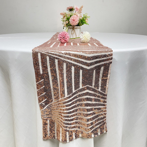 New Style Tablecloths and <strong>Dining</strong> <strong>Table</strong> <strong>Runners</strong> Wedding Decoration Rose Gold Sequin <strong>Table</strong> <strong>Runner</strong> - Product Image 5