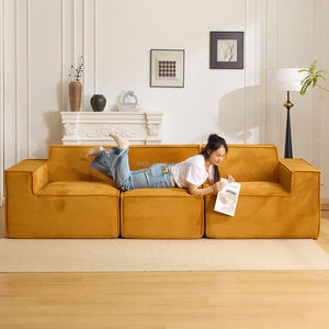 Kosteneffectieve Eenvoudige Montage Tofu Blokvorm Gecomprimeerde Slaapbank Turquoise Stof Bankstel Meubels - Product Image 3