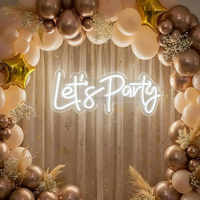 Décoration murale LED personnalisée pour fête, enseigne néon « Let's Party » pour dropshipping