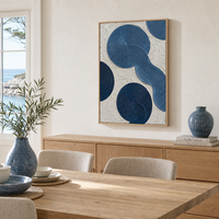 Peinture abstraite en spirale bleue 3D texturée sur toile encadrée, grande décoration murale moderne nordique pour la maison