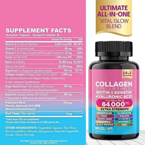 Kollagen-Kapseln Nahrungsergänzungsmittel mit Vitamin C für Frauen Strahlende Haut Haarwachstum - Product Image 5