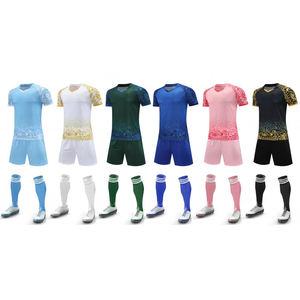 定制升华快干足球服套装男孩足球训练制服与俱乐部队名称足球服套装 - Product Image 6