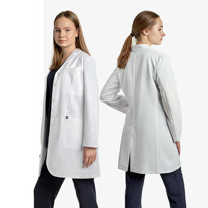 Bata de laboratorio médico ajustada con logotipo personalizado para mujer uniforme de médicos alto personalizado Spandex de moda para uso hospitalario - Product Image 4