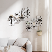 GPB-02 Panneau perforé en métal personnalisable, organisateur mural, panneau perforé pour jeux avec crochets, support de rangement pour atelier, établi
