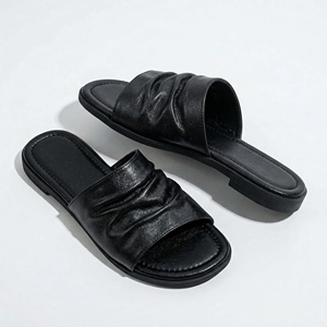 Yearning Women's Genuine Leather Outdoor Soft Breathable Comfort Anti-Slippery High Heel 2cm <b>EVA</b> Outsole Spring Summer Fashion - Product Image 1