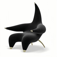 Fauteuil de salon Starfish de designer italien, en tissu velours moderne, pour chambre à coucher, salle à manger, villa, hôtel, appartement, loisirs