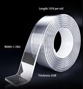 Nouvelle bande adhésive nano en maille double face amovible, renforcée par des fibres, à forte viscosité, en rouleau, sur mesure, pour la vente en gros - Product Image 2