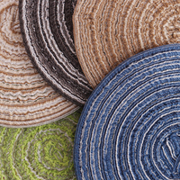 Tapis de maison de poupée à l'échelle 1/12, tapis miniature rond tissé, tapis de sol textile pour la décoration de scène de diorama