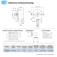 Moteur pas à pas Nema 14 de forme ronde, petit modèle 36BYG1204, 12V, 1,8 degré, avec pignon et arbre, pour imprimante 3D