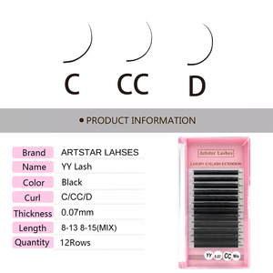 Dễ dàng ghép mở rộng YY Lash mở rộng lông mi cá nhân siêu đen và mờ 12 Hàng Mix8-15 YY tự nhiên - Product Image 6
